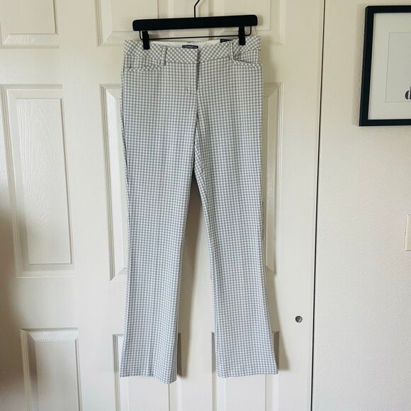 Express Columnist Barely Boot Dress Pants Gray Gingham Size 4 - Picture 10 of 10